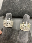 Elegant Pair of Matching CZ Crown Themed Rings From My Film Collection — photo 1