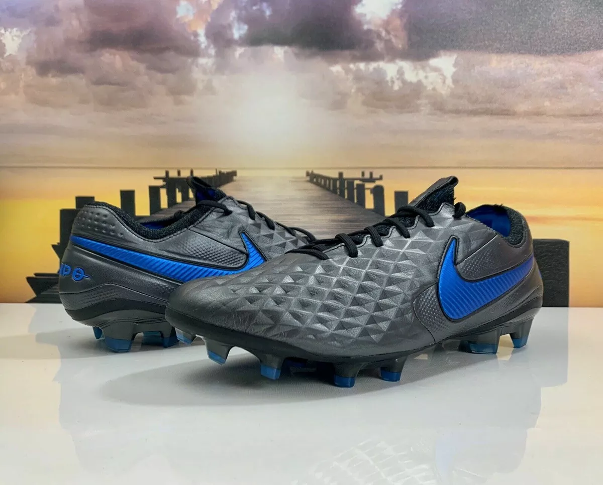 NIKE TIEMPO LEGEND 8 ELITE FG SOCCER CLEATS SIZE 7 BLACK BLUE HERO