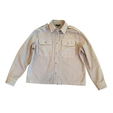 J. Peterman Military Shirt Utility Button Up Khaki Jacket M Minimalist Preppy