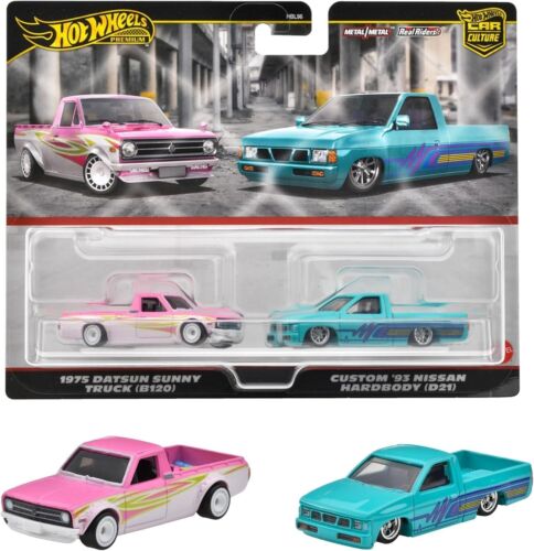 Hot Wheels 2Pk 1975 Datsun Sunny Truck (B120) & Custom 93 Nissan Hardbody (D21)