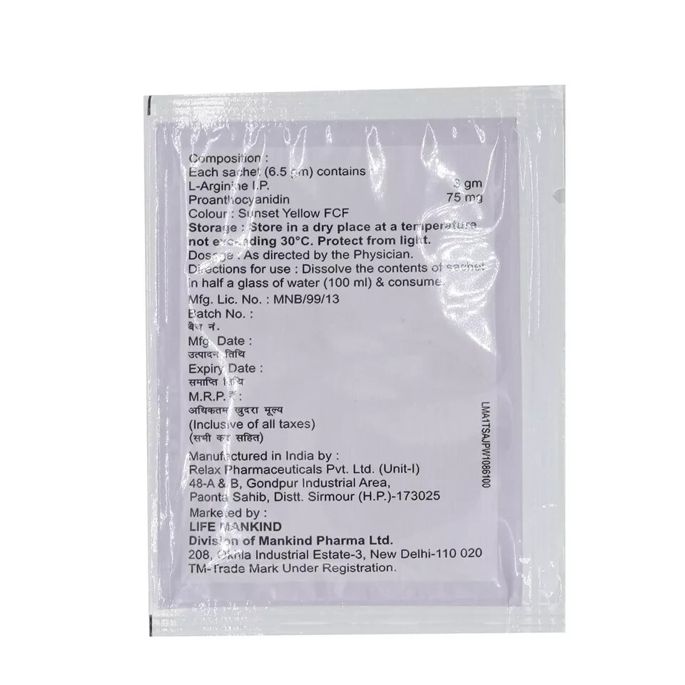 ARGIPREG - L-Arginine SACHET of 6.5g Granules (PACK OF 5) FAST SHIPPING
