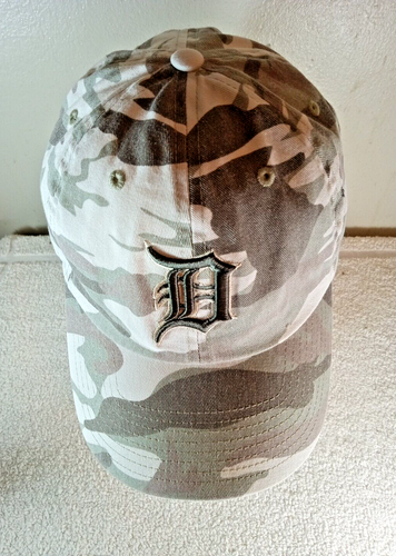 Detroit Tigers Camo Hat/Cap MLB Fan Favorite Adjustable Strap Old English D NWOT