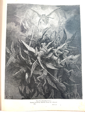 Antique 1884 Milton Paradise Lost Gustave Dore Gallery HC book