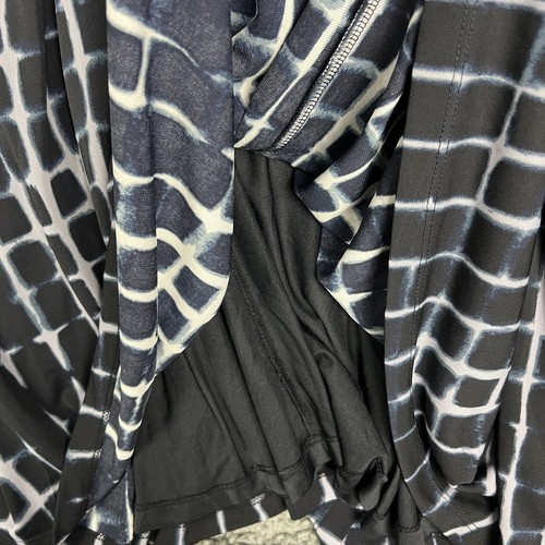 Donna Karan Navy Tie Dye Lined Dress Womens Small Sleeveless RoundNeck Pleated-M - Picture 6 of 15