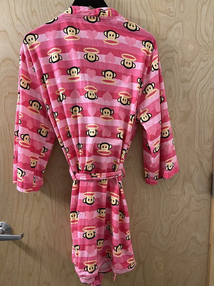 Paul Frank Robe Womens Medium Pink Julius Monkey Graphic Print 100% Cotton Y2K - Image 2 of 4
