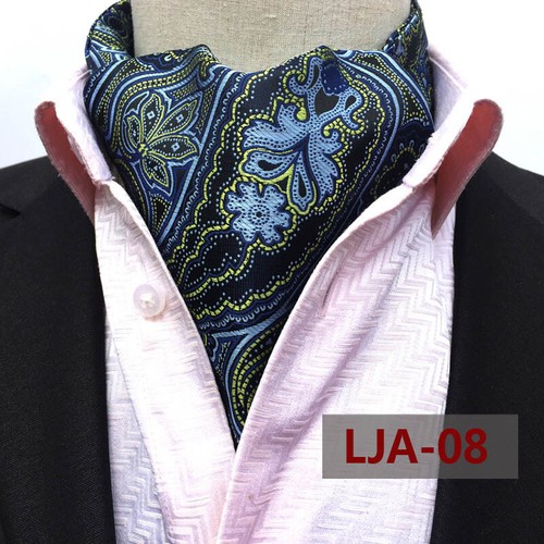 Men Cravat Scarves Paisley Polka Dots Ascot Wedding Party Self-tied Ties - Picture 13 of 27