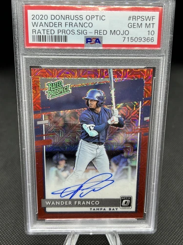 2020 Donruss Optic Wander Franco Rated Prospect Red Mojo Auto #77/99 PSA 10