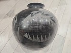RARE 16" VTG Black Pottery Olla POT native American Mata Ortiz Pueblo BUGARINI — photo 4