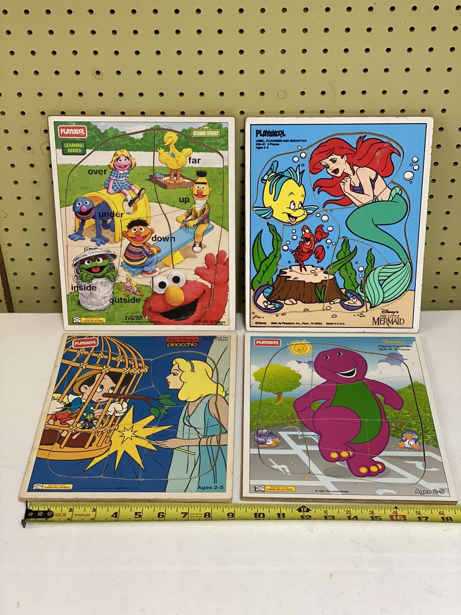Lot of 4 Playschool Puzzle Boards Disney Sesame Street Little