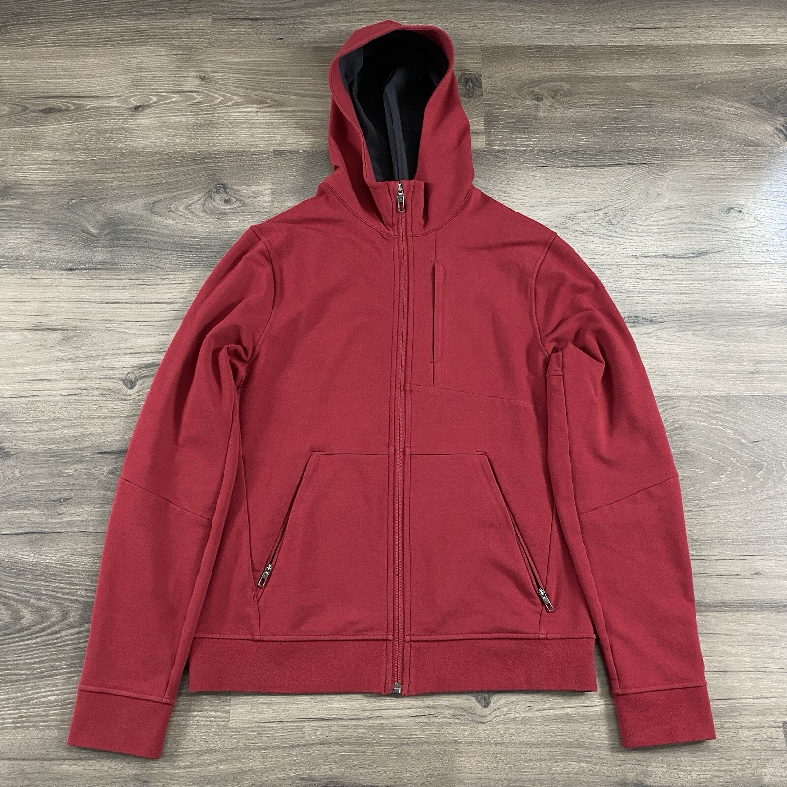 Lululemon City Sweat Zip Hoodie Mens Small Thermal Red Athleisure Excellent Condition Fast Shipping
