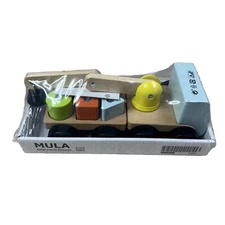 Ikea Mula Wooden Toy Crane Truck with Magnetic Blocks Pull Along Pick Up Toy NEW