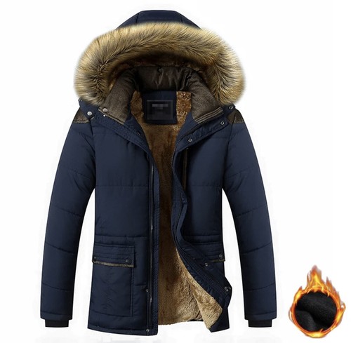 Winter Mens Quilted Warm Coat Duck Down Jacket Padded Bubble Puffer Hooded Parka - Picture 16 of 18
