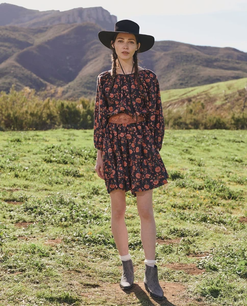 The Great The Bluff Dress XS 0 Women Casual Floral Print Tiered Short NWT  24714 | eBay