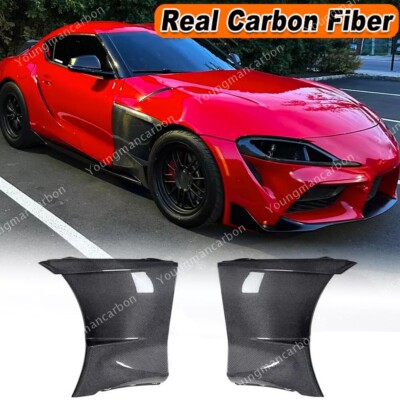 Real Carbon Side Door Panel Fender Vent Cover For Toyota Supra GR A90 A91 19-25