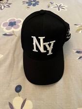 Cappello regolabile "NY New York" nuovo nero e bianco