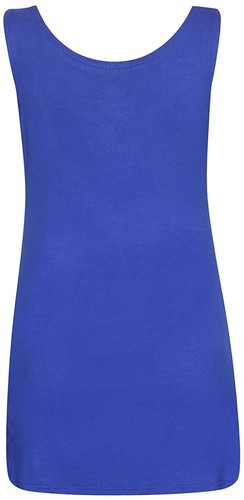 Womens Scoop Neck Sleeveless Ladies Long Stretch Plain Vest Strappy TShirt Top - Picture 25 of 30