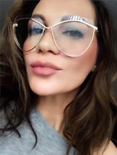 Large Retro Cat Eye Gold Rim Cut Frames Fashion Designer Women Eyeglasses 30387