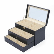 18 Slot Eyeglass Sunglasses Storage Box 3 Layers Glasses Display Organizer Case
