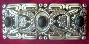 Broche Fantaisie Métal Argenté Décor Houx - Souvenir De Lourdes Début XXème, Occasion