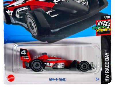 Hot Wheels 2024,HW-4-Trac #101/250,HW RACE DAY 4/10,Red,AeroDisc