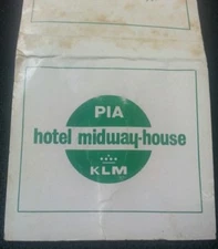 KLM PIA PAKISTAN INTERNATIONAL AIRLINES HOTEL MIDWAY-HOUSE MATCHBOX LABEL L@@K!