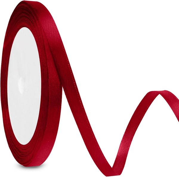 Geschenkband Weihnachten Rot 6Mm 23M Satinband Schleifenband Geschenkverpackung-image