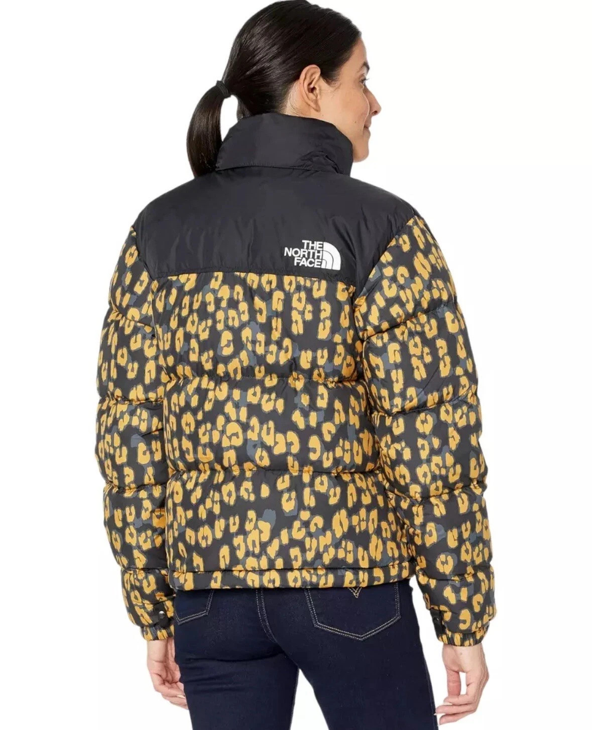 THE NORTH FACE 1996 RETRO NUPTSE Down Jacket Puffer Leopard Print Women's XS image 7