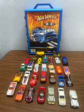 Lot of 30 Hot Wheels, Matchbox Various Diecast Cars with Case