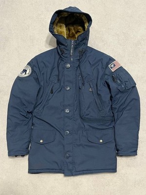 Vintage Alpha Industries N3-B Blue Men`s Parka Jacket Bomber Size S