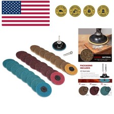25Pcs 3 inch Roloc Sanding Discs Set,Fine Medium Coarse Grit Discs Surface Co...