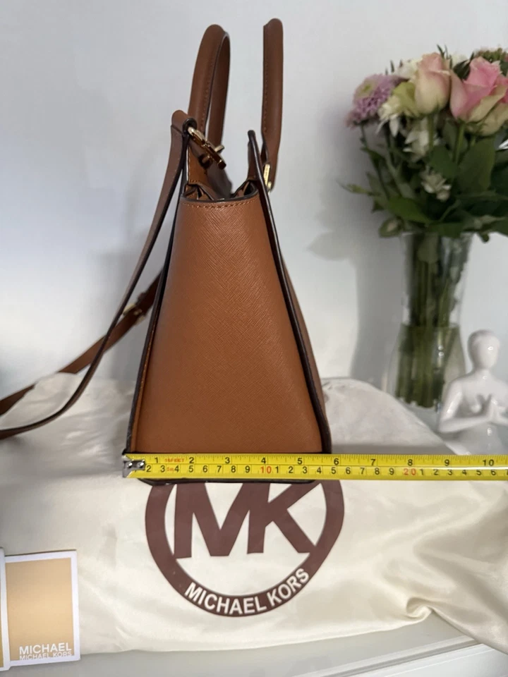 Michael Kors Selma Large Satchel Bag Tan Leather With Dustbag & Care Card - Image 4 of 4