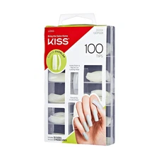 KISS 100 NAILS TIPS CURVE OVERLAP LONG LENGTH TRIM & FILE TO ANY SHAPE #100PS08