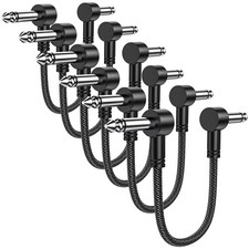 Guitar Patch Cables 6 Pack, 6 Inch Effect Pedal Instrument Cable 1/4 TS Right...