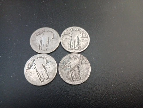 Standing Liberty Quarter No-Date Lots Of 4