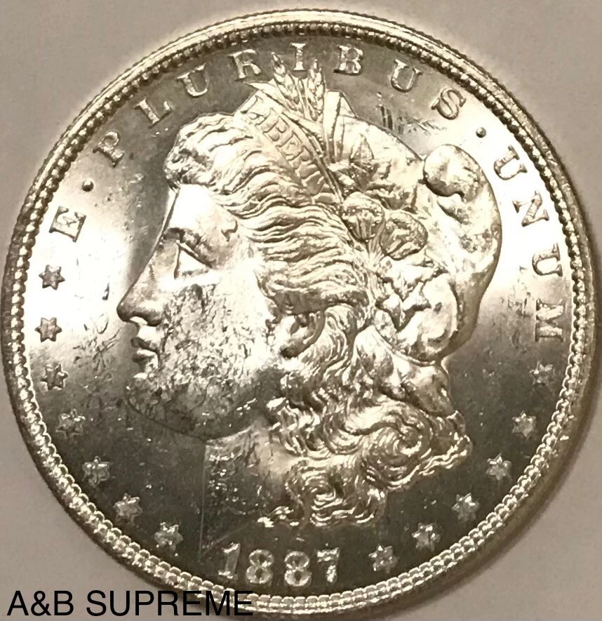 Uncirculated U.S. Mint 1887 Year Morgan US Dollars (1878-1921) for