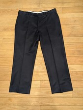 Men's Tom James Navy Blue Flat Front Straight Leg Dress Pants Size 42x27