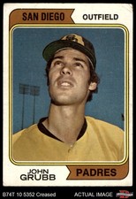 1974 Topps #32 Johnny Grubb Padres RC VARIATION ASR 2 - GOOD