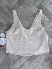 Vuori Womens Villa Textured Crop Tank, NWT, Milkweed, Size XS