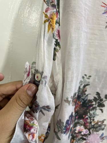 Johnny Was 3J Workshop Romantic Cottagecore Boho Button Up Floral Top M Artsy - Picture 10 of 13