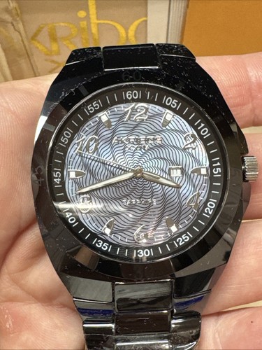 New!! Men’s Akribos XXIV Black Ceramic Swiss Quartz Saphire Crystal Watch - Picture 4 of 9