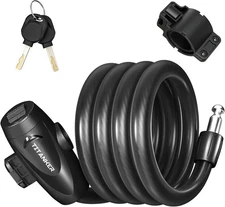 Heavy Duty Bike Cable Lock w/ Keys 1/2in Thick Anti Theft Scooter Lock 4ft Long