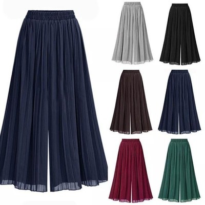 Mode Weites Neu Haremshose Yogahose Übergröße Bein Chiffon Hosenrock Hose Damen