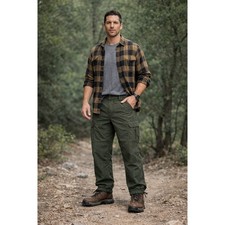 Old Navy Mens Straight Ripstop Cargo Pants Olive Green Elastic Waist Medium