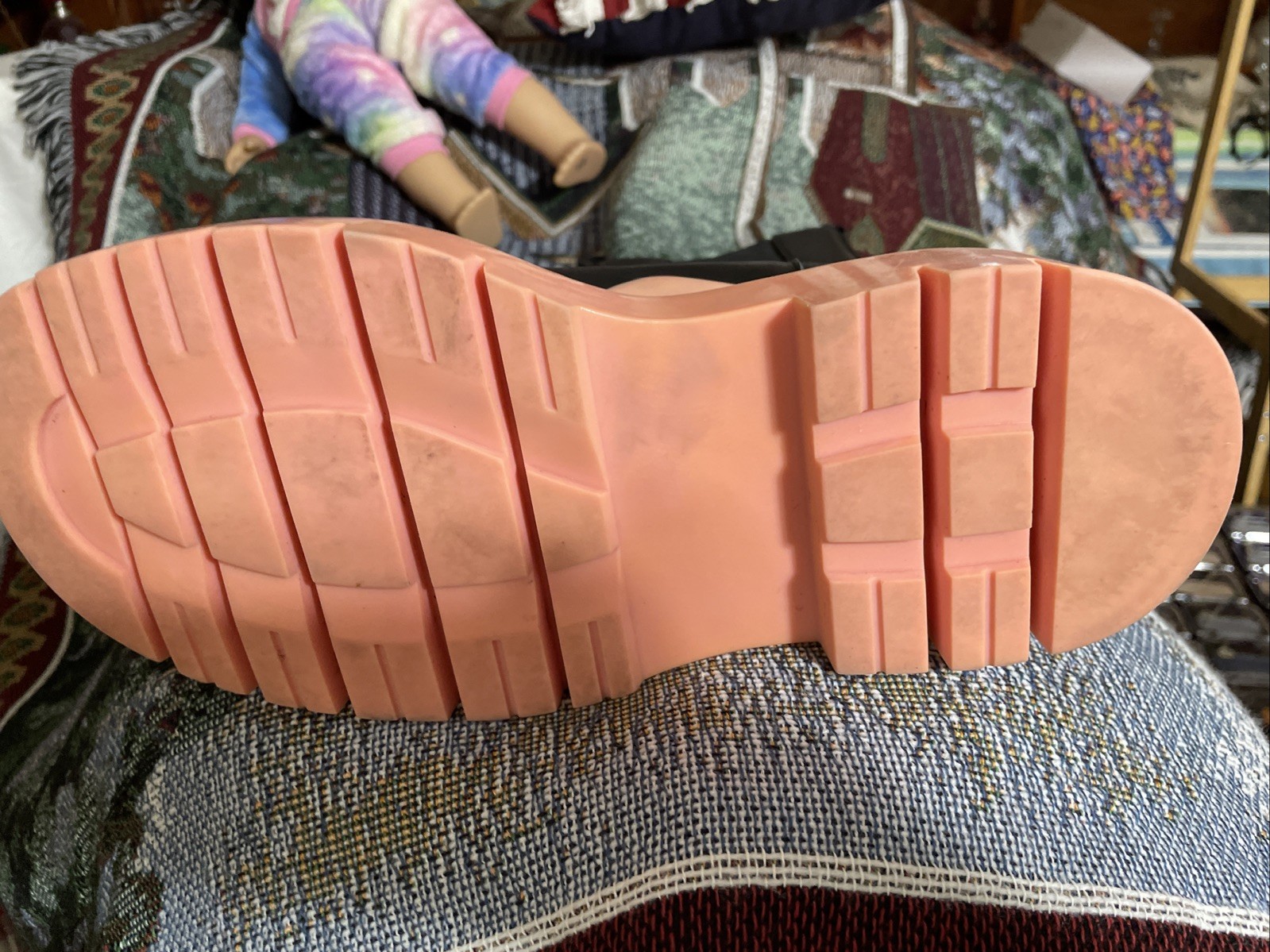 Bottega Veneta Tire $1450 Black and Peach Pinkish Chelsea boots 6.5-7 US, 37 EU thumbnail 11