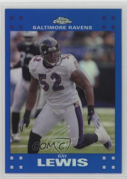 2007 Topps Chrome Blue Refractor Ray Lewis #TC95 HOF rf2