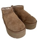 UGG Classic Ultra Mini Platform Boots Chestnut Suede Womens UK 3 EU36 Brown