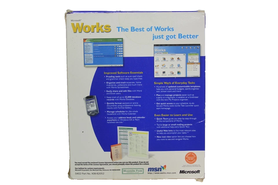 Microsoft Works 7 for Win 98 & XP CD-Rom - Image 2 of 3