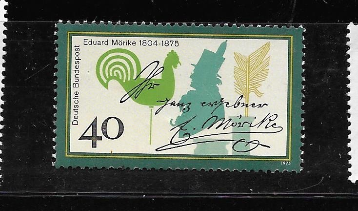 GERMANY GERMAN SC#1166 1975 EDWARD MORIKE MNH XF COMMEMORATIVE PICTORIAL STAMP