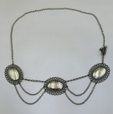 Vintage 1970s Gold Tone Sunburst Medallions Waist Hip Belt Chain 36" Max