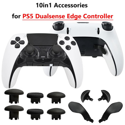 10-in-1 Metal Thumbsticks Replacement for PS5 Dualsense Edge Controller,4 Met...